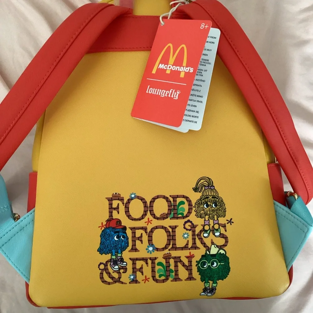 Loungefly McDonald’s Fry Kids Triple Pocket Mini Backpack NWT - Picture 5 of 6
